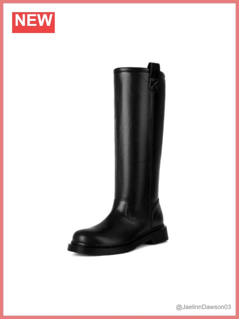 Women's Retro Knee High Boots Round Toe Low Block Heel Faux Leather Slip On